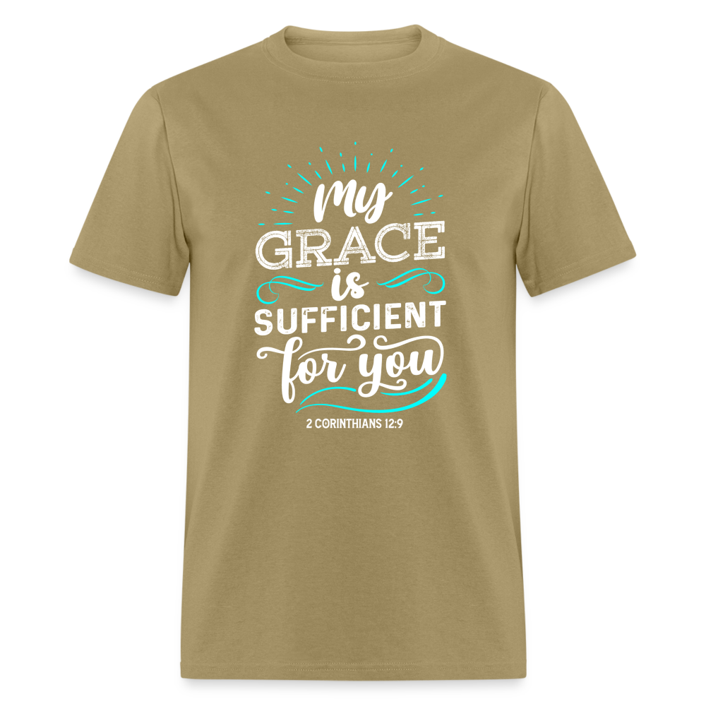 My Grace Is Sufficient For You T-Shirt (2 Corinthians 12:9) - khaki