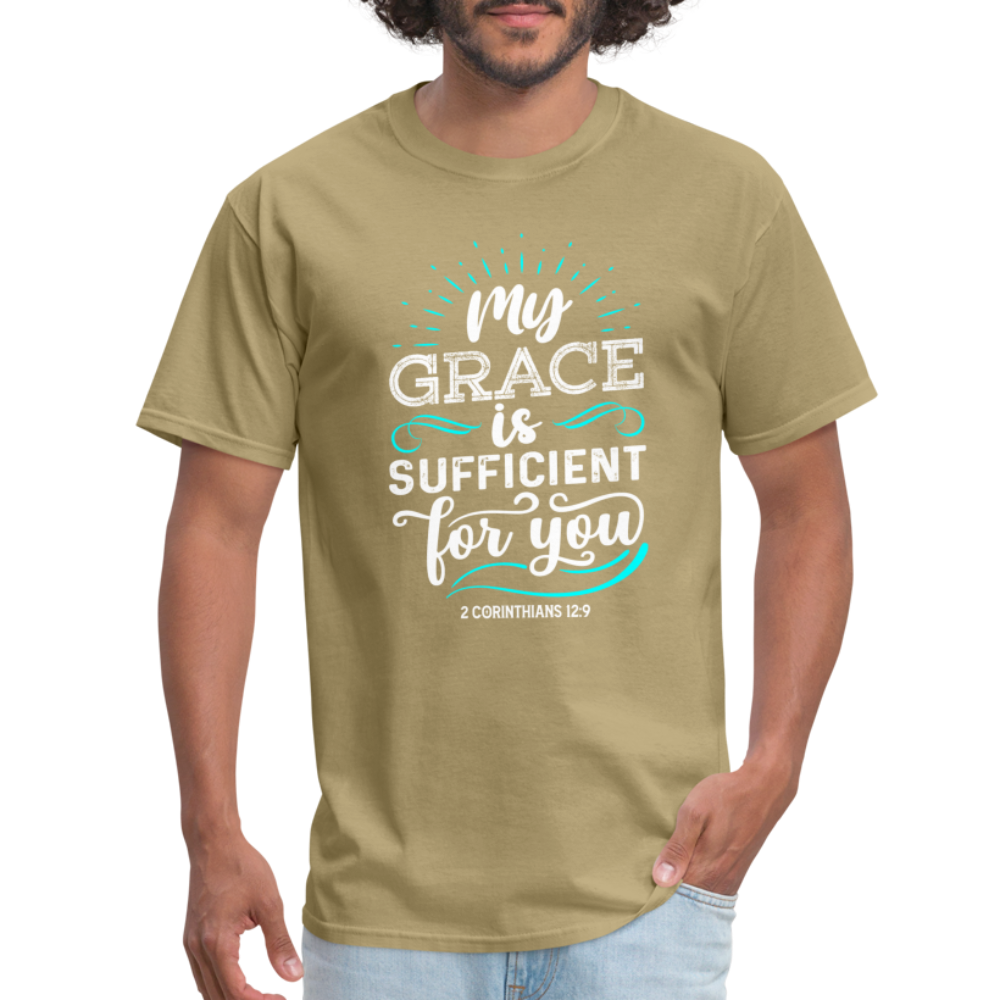 My Grace Is Sufficient For You T-Shirt (2 Corinthians 12:9) - khaki