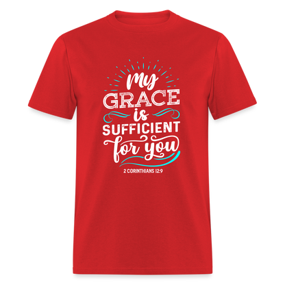 My Grace Is Sufficient For You T-Shirt (2 Corinthians 12:9) - red