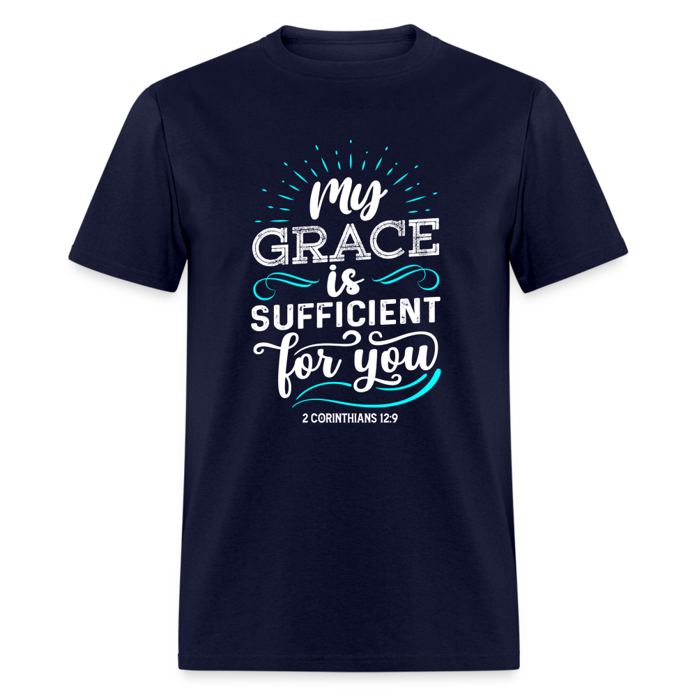 My Grace Is Sufficient For You T-Shirt (2 Corinthians 12:9) - navy