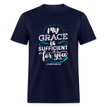 My Grace Is Sufficient For You T-Shirt (2 Corinthians 12:9) - navy