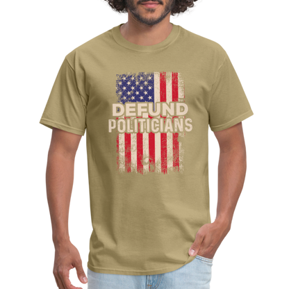 Defund Politicians T-Shirt - khaki