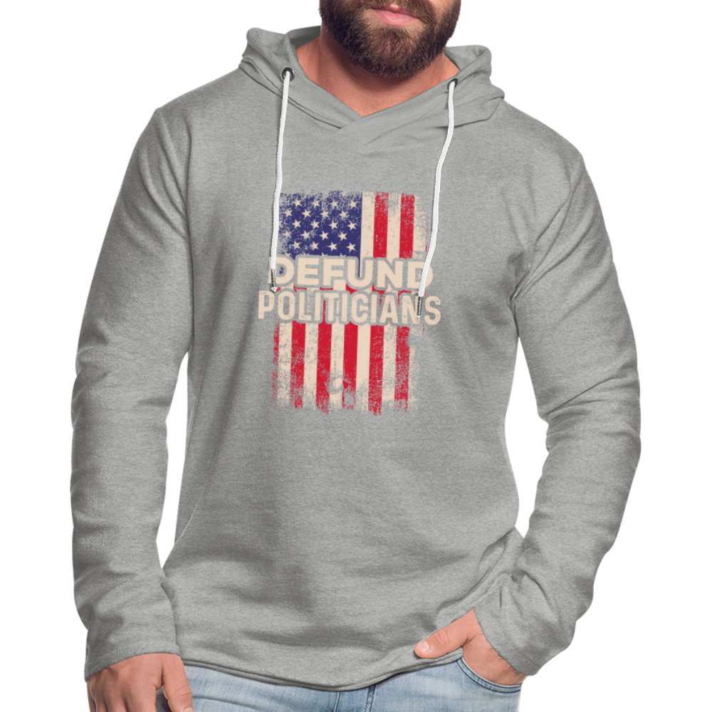 Defund Politicians Lightweight Terry Hoodie - heather gray