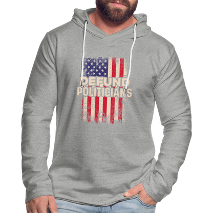 Defund Politicians Lightweight Terry Hoodie - heather gray