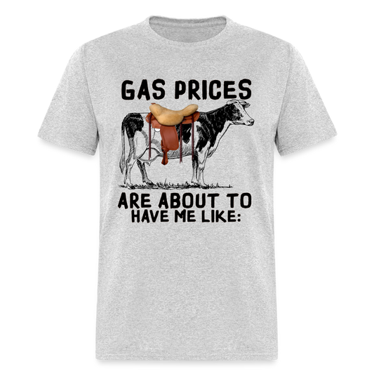 Gar Prices T-Shirt (Cow with Saddle) - heather gray