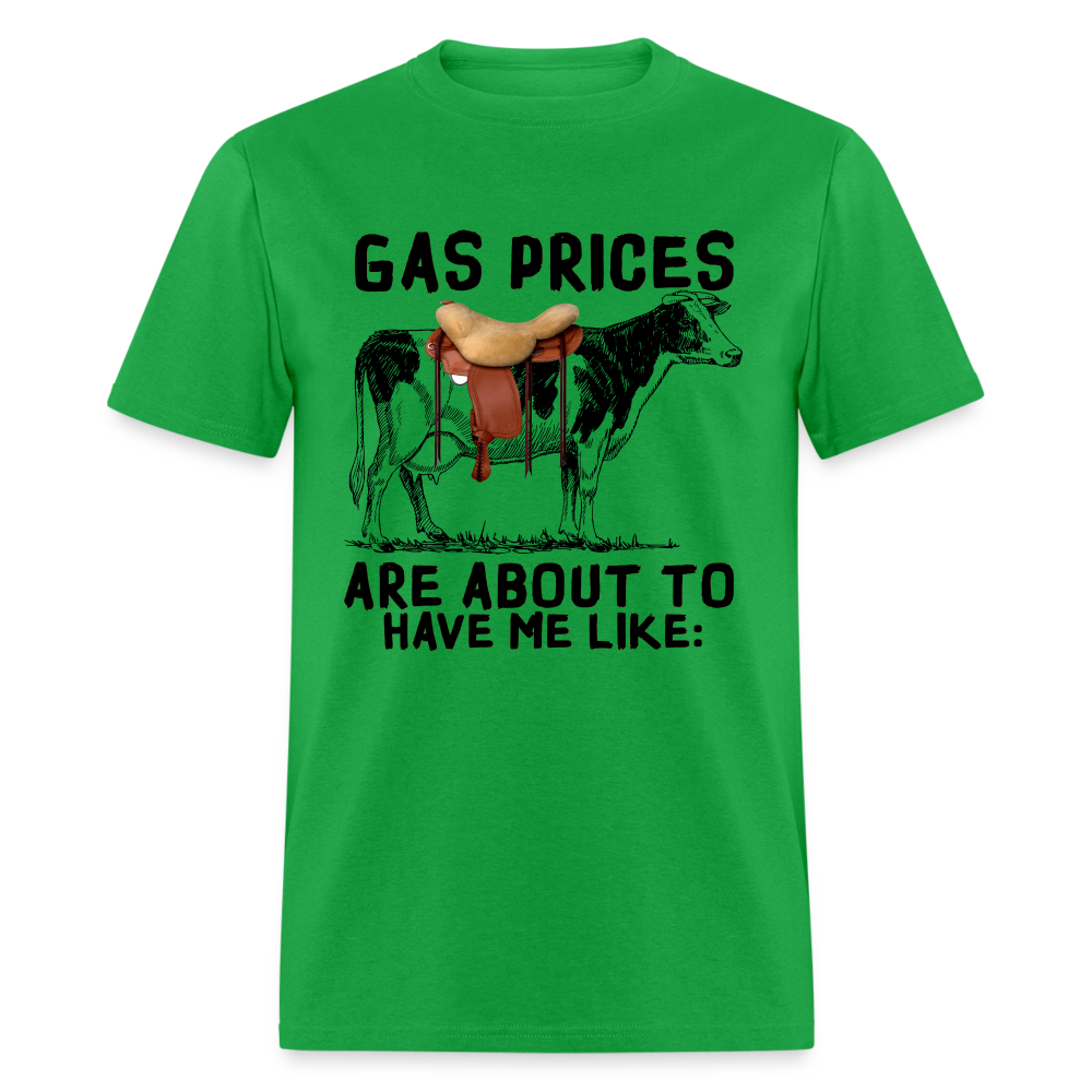 Gar Prices T-Shirt (Cow with Saddle) - bright green
