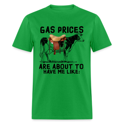 Gar Prices T-Shirt (Cow with Saddle) - bright green