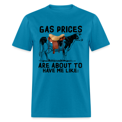 Gar Prices T-Shirt (Cow with Saddle) - turquoise