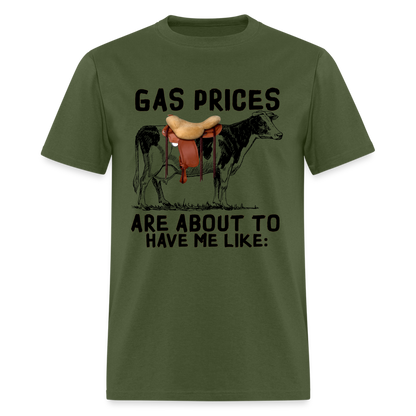 Gar Prices T-Shirt (Cow with Saddle) - military green