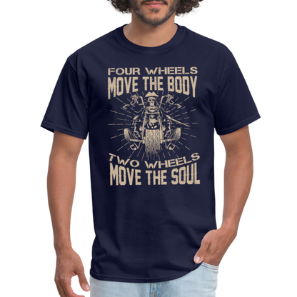 Two Wheels Move The Soul T-Shirt (Motorcycle/Biker) - navy