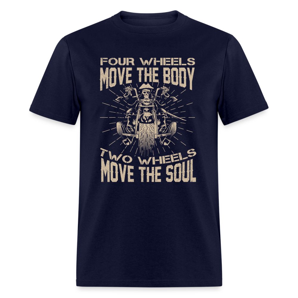 Two Wheels Move The Soul T-Shirt (Motorcycle/Biker) - navy