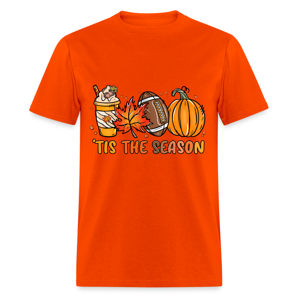 Tis The Season T-Shirt (Fall, Football, Pumpkins) - orange