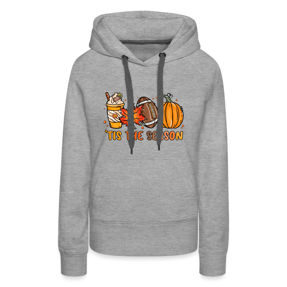 Tis The Season : Women’s Premium Hoodie (Fall, Pumpkins, Football) - heather grey