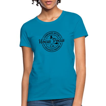 Sanderson Sisters Enchanted Brooms - Hocus Pocus Co Women's T-Shirt - turquoise