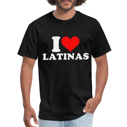 I Love Latinas T-Shirt (Heart) - black