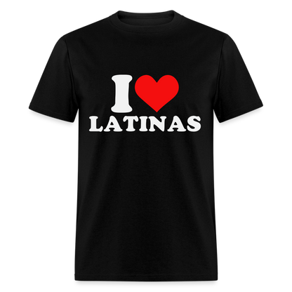 I Love Latinas T-Shirt (Heart) - black