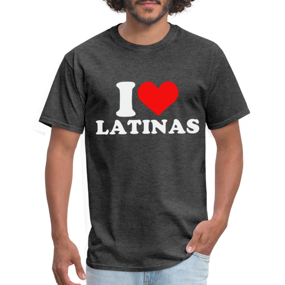 I Love Latinas T-Shirt (Heart) - heather black