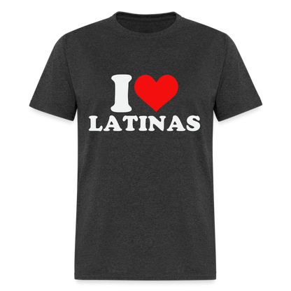 I Love Latinas T-Shirt (Heart) - heather black