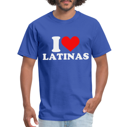 I Love Latinas T-Shirt (Heart) - royal blue