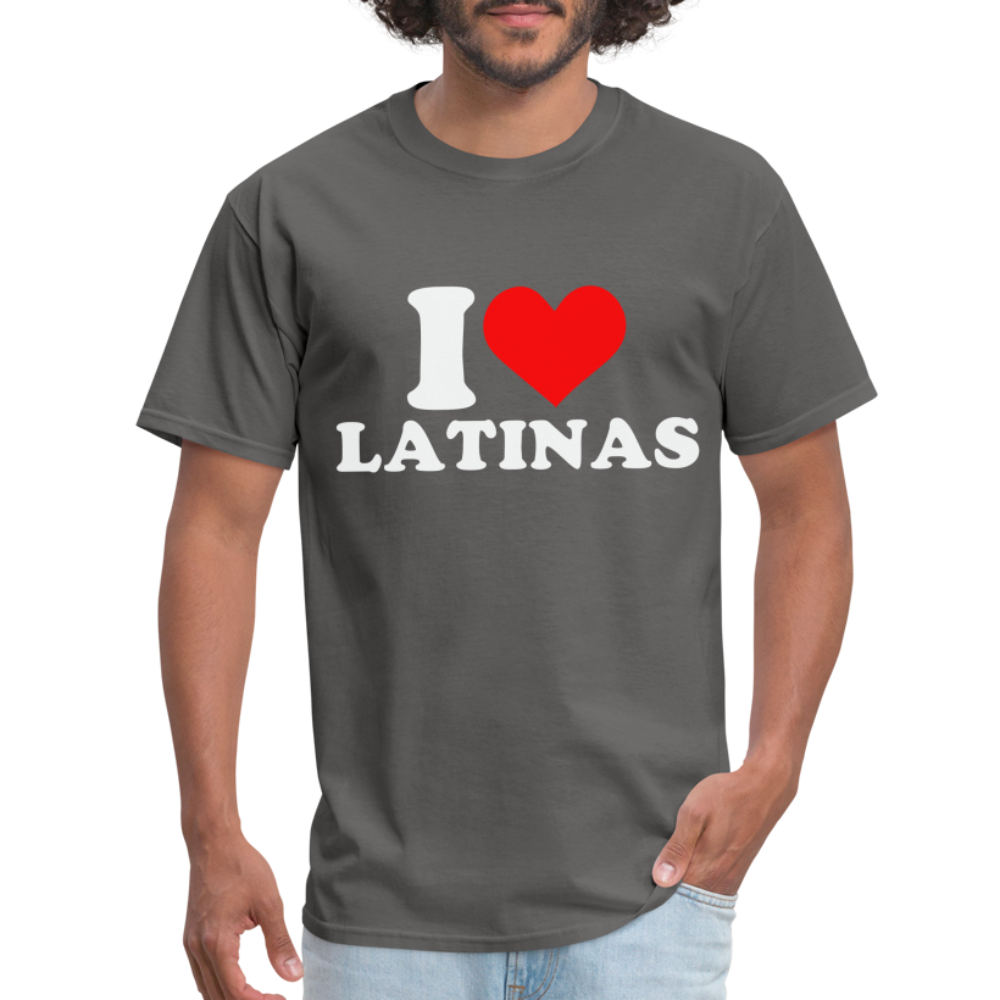 I Love Latinas T-Shirt (Heart) - charcoal