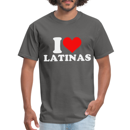 I Love Latinas T-Shirt (Heart) - charcoal