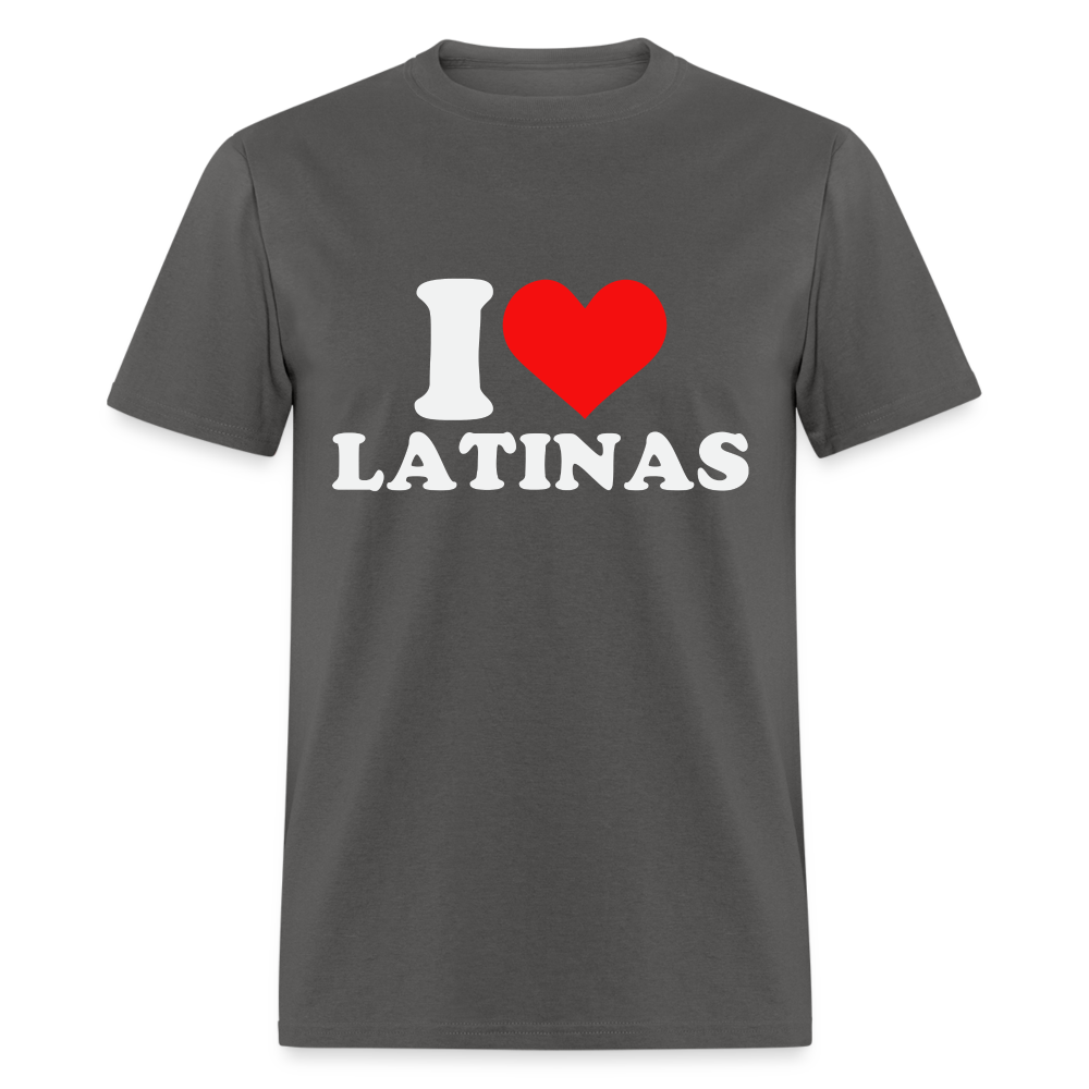 I Love Latinas T-Shirt (Heart) - charcoal