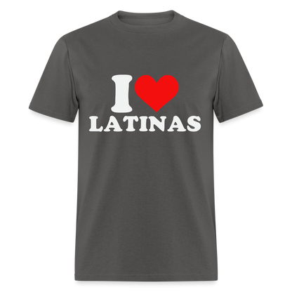 I Love Latinas T-Shirt (Heart) - charcoal