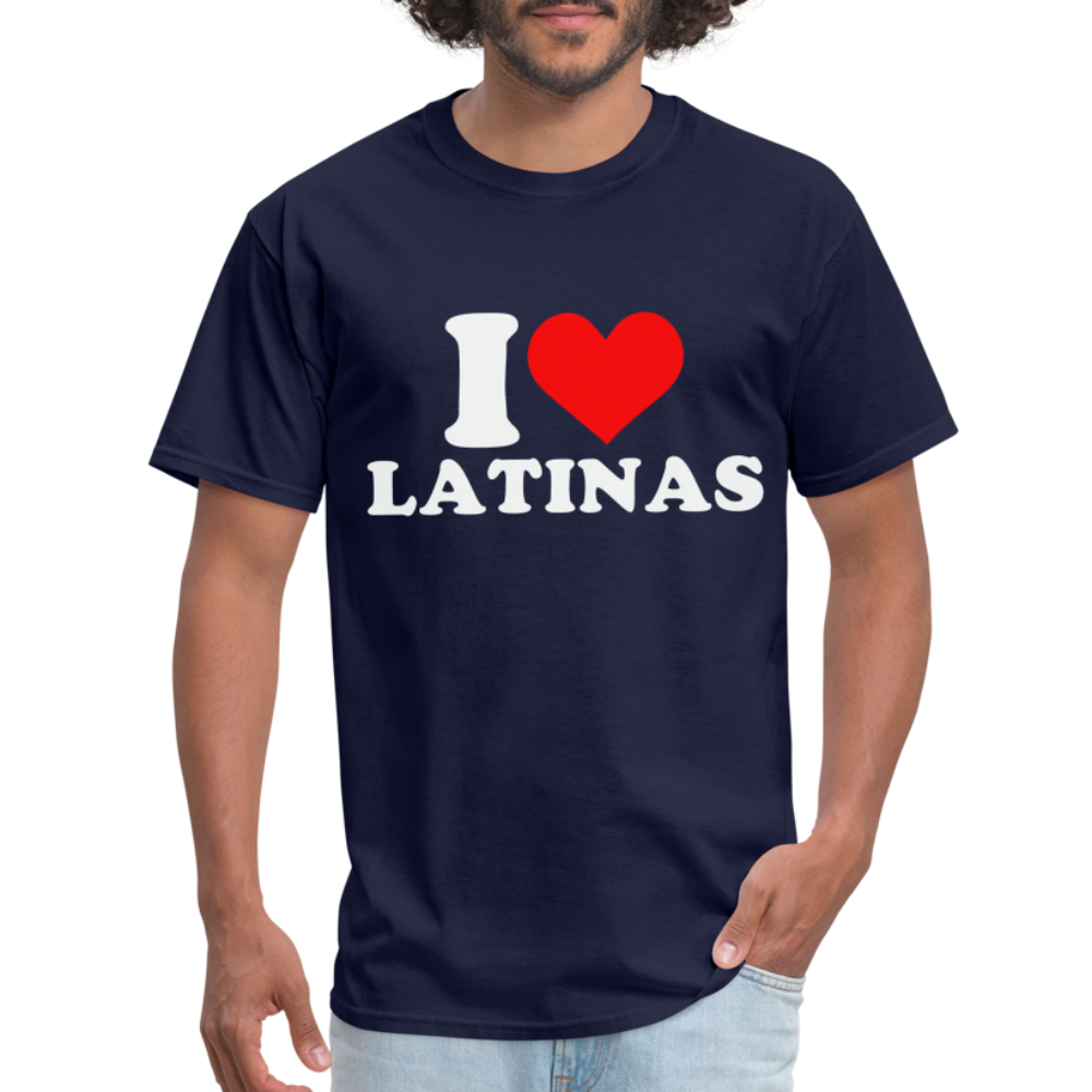 I Love Latinas T-Shirt (Heart) - navy