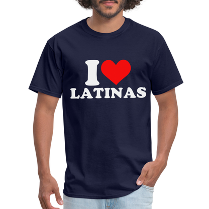 I Love Latinas T-Shirt (Heart) - navy