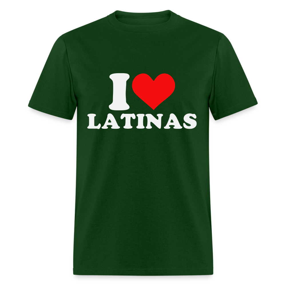 I Love Latinas T-Shirt (Heart) - forest green