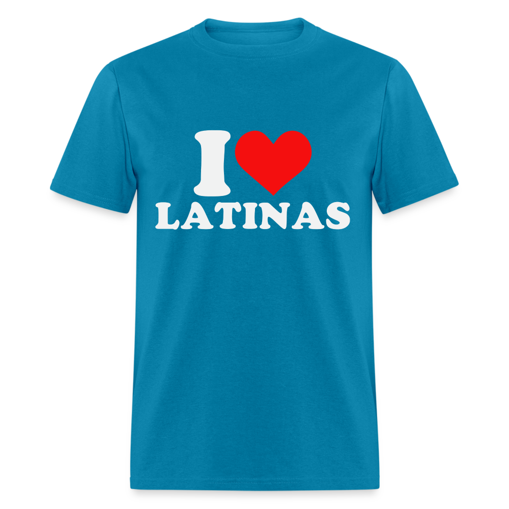 I Love Latinas T-Shirt (Heart) - turquoise