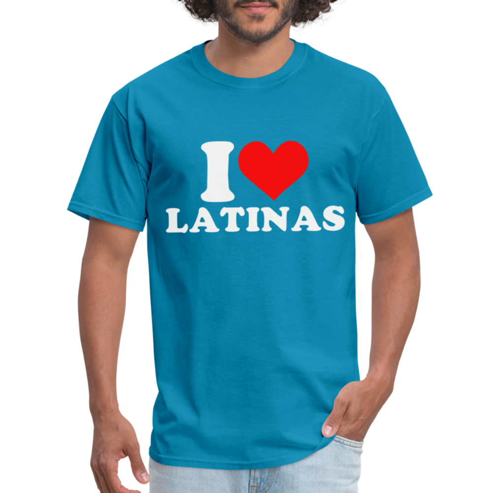 I Love Latinas T-Shirt (Heart) - turquoise