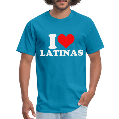 I Love Latinas T-Shirt (Heart) - turquoise