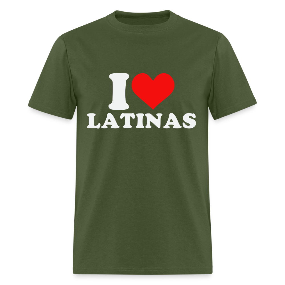 I Love Latinas T-Shirt (Heart) - military green