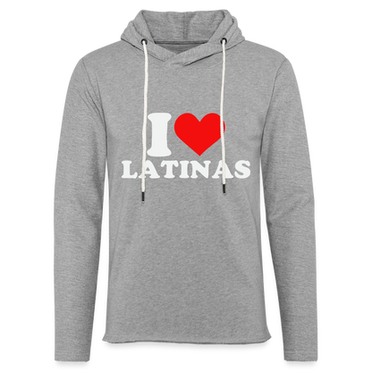 I Love Latinas Lightweight Terry Hoodie - heather gray