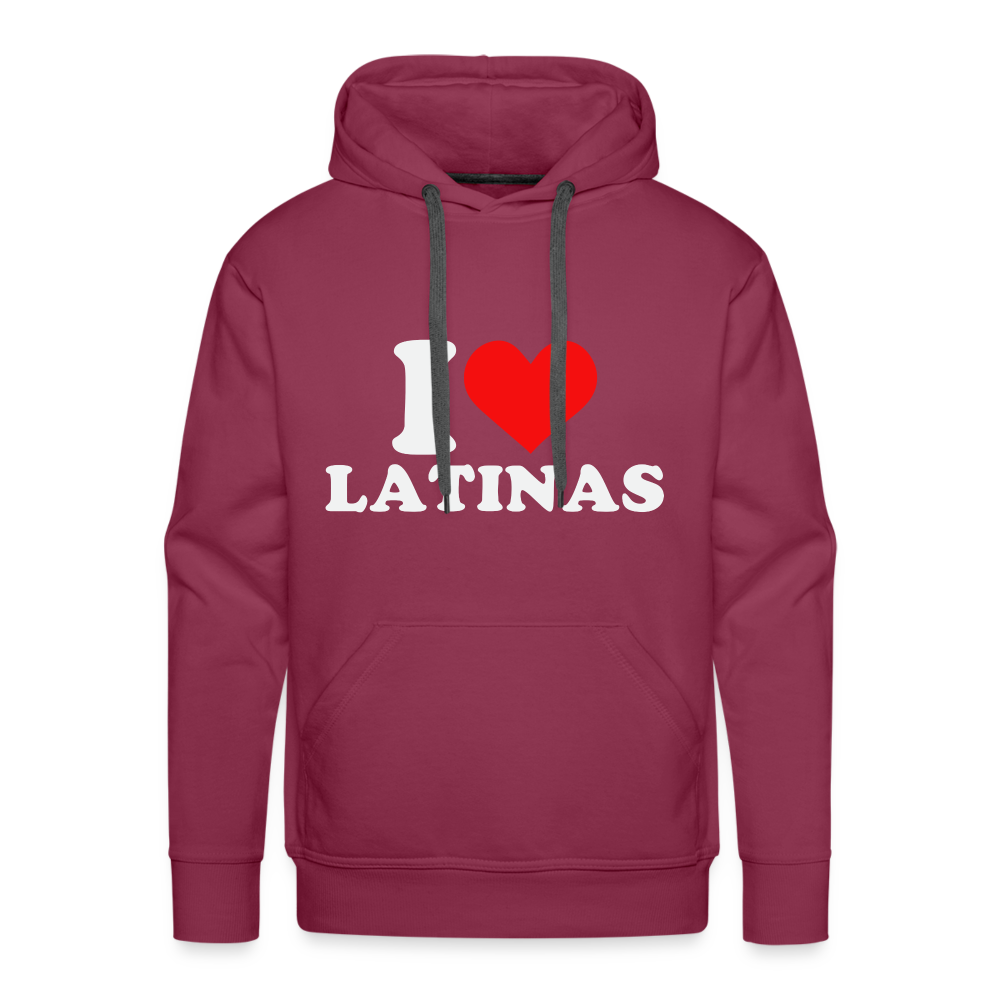 I Love Latinas : Men’s Premium Hoodie - burgundy