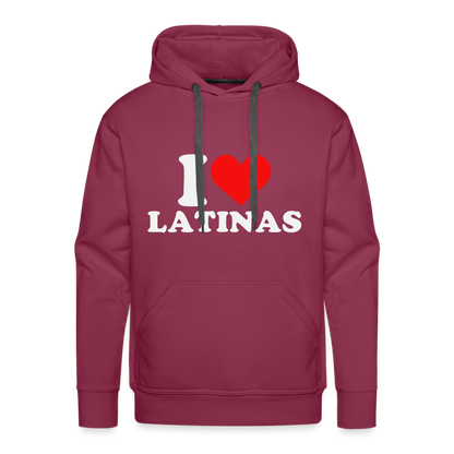 I Love Latinas : Men’s Premium Hoodie - burgundy