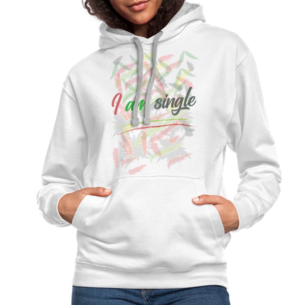 I Am Single Hoodie - white/gray