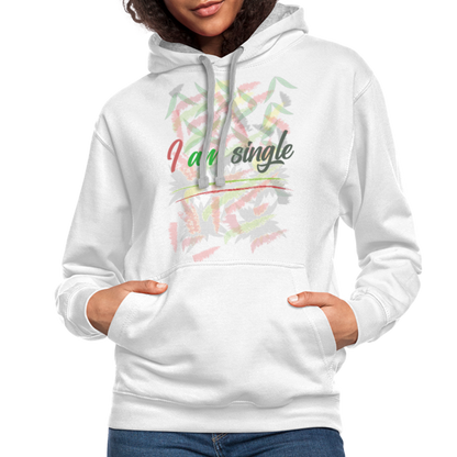 I Am Single Hoodie - white/gray