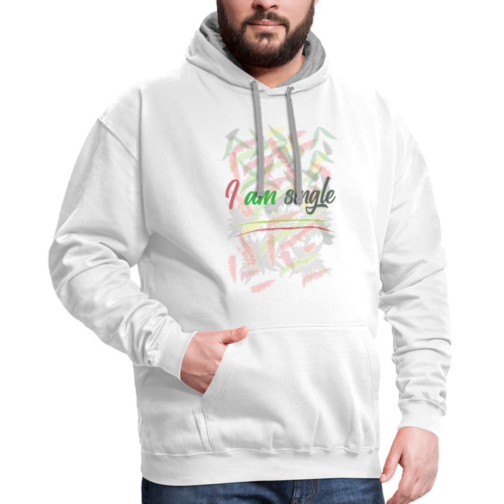 I Am Single Hoodie - white/gray