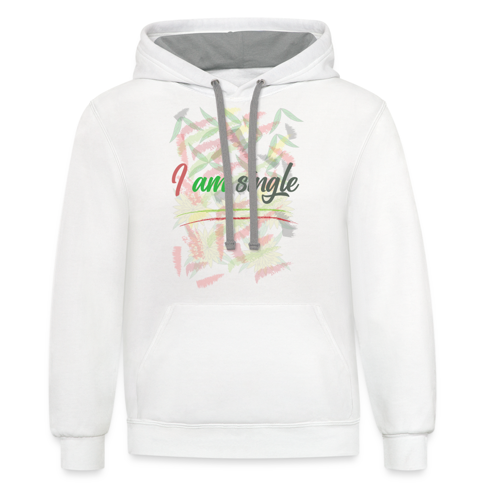 I Am Single Hoodie - white/gray