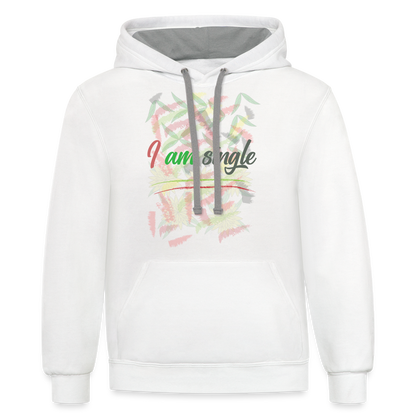 I Am Single Hoodie - white/gray