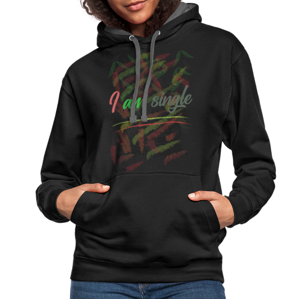 I Am Single Hoodie - black/asphalt