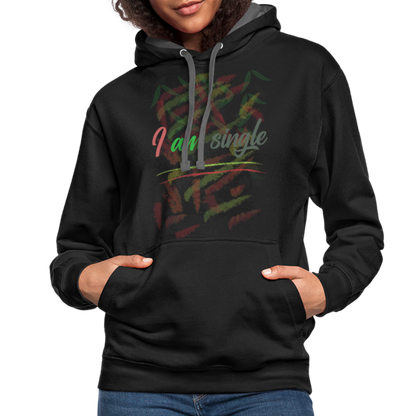 I Am Single Hoodie - black/asphalt