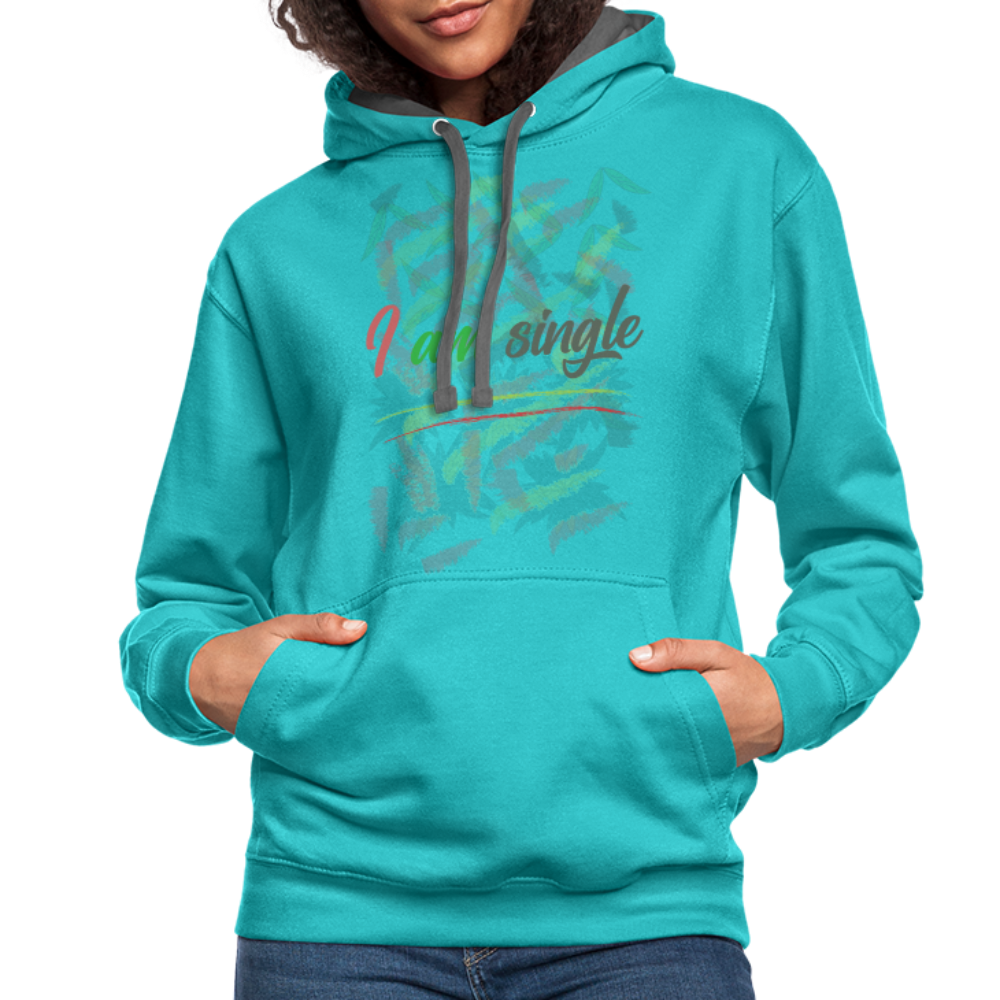 I Am Single Hoodie - scuba blue/asphalt