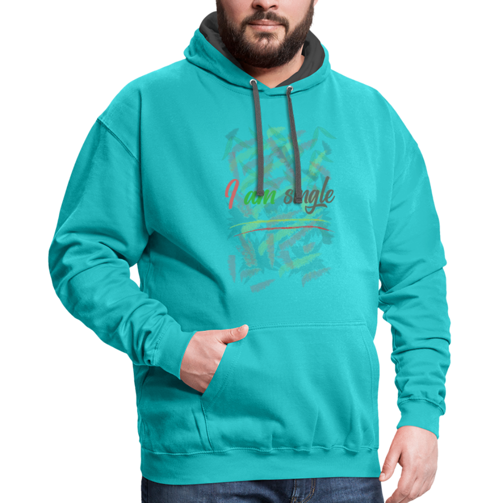 I Am Single Hoodie - scuba blue/asphalt