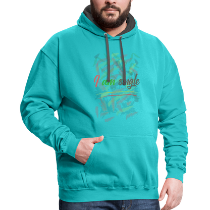 I Am Single Hoodie - scuba blue/asphalt