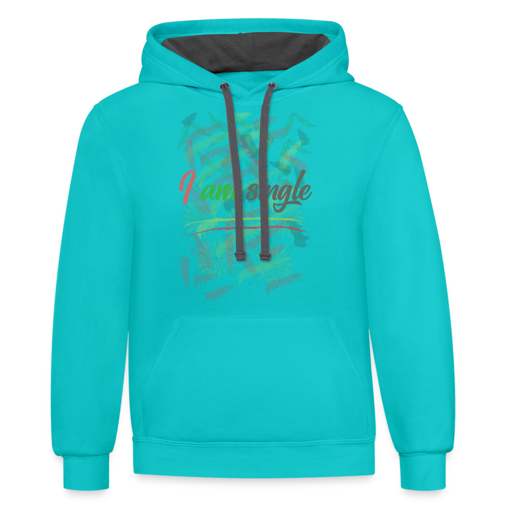 I Am Single Hoodie - scuba blue/asphalt