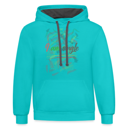 I Am Single Hoodie - scuba blue/asphalt