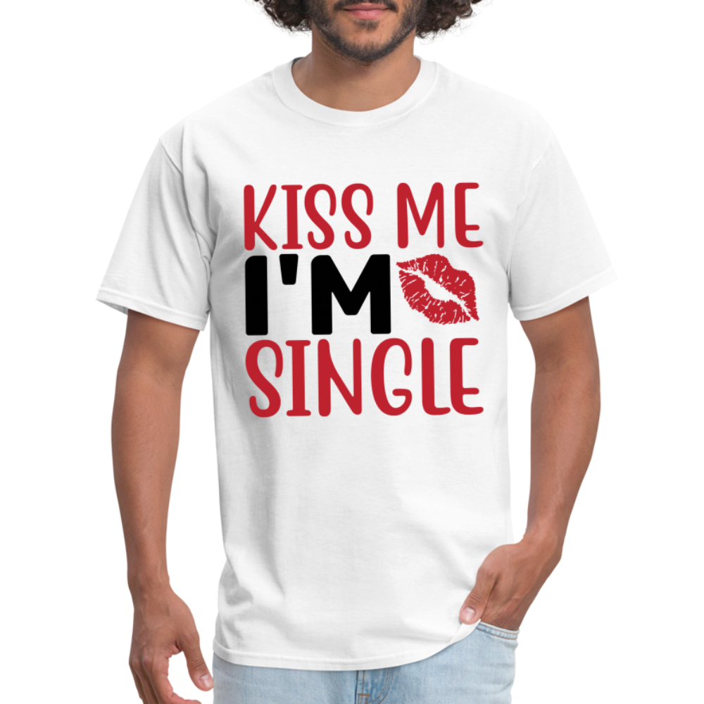 Kiss Me, I'm Single T-Shirt - white